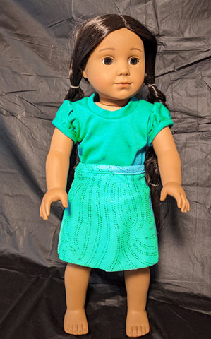 Skirt - Green, and top