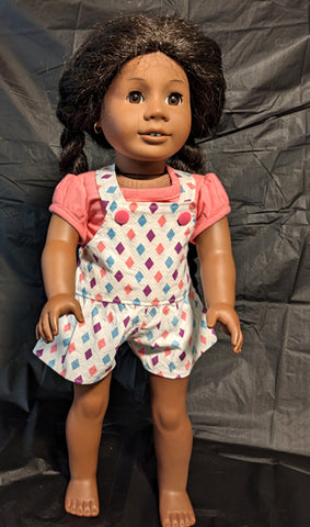 Shortalls - Diamond with Pink T-Shirt