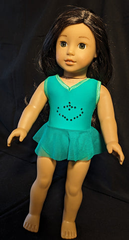 Leotard - Green with Jewel Pattern