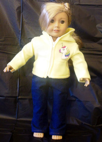 Jacket - Full Zip - Yellow with Unicorn