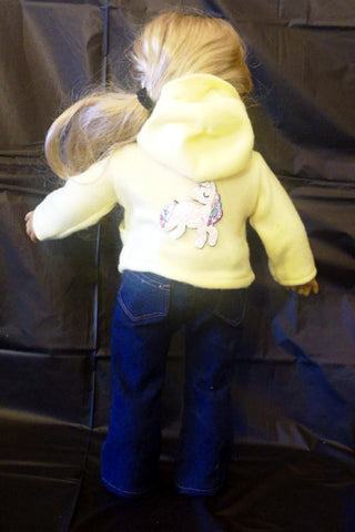 Jacket - Full Zip with Unicorn on Back - Yellow