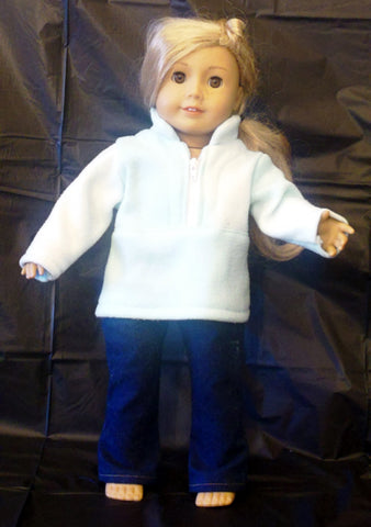 Jacket - Half Zip - Plain - Light Blue
