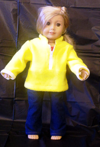 Jacket - Half Zip - Plain - Yellow