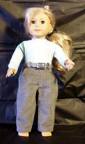 Pants - Gray Corduroy with Belt