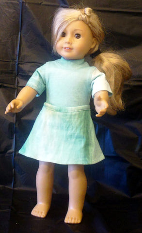 Skirt and T Shirt Set - Green Short Sleeve
